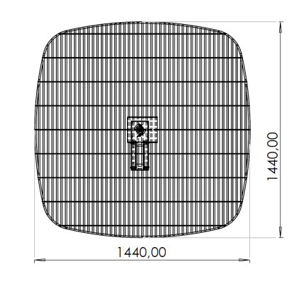 Mechanical drawing of the 144 cm grid antenna, 1440 × 1440 mm