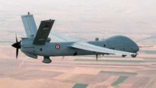 Unmanned aerial vehicle in flight